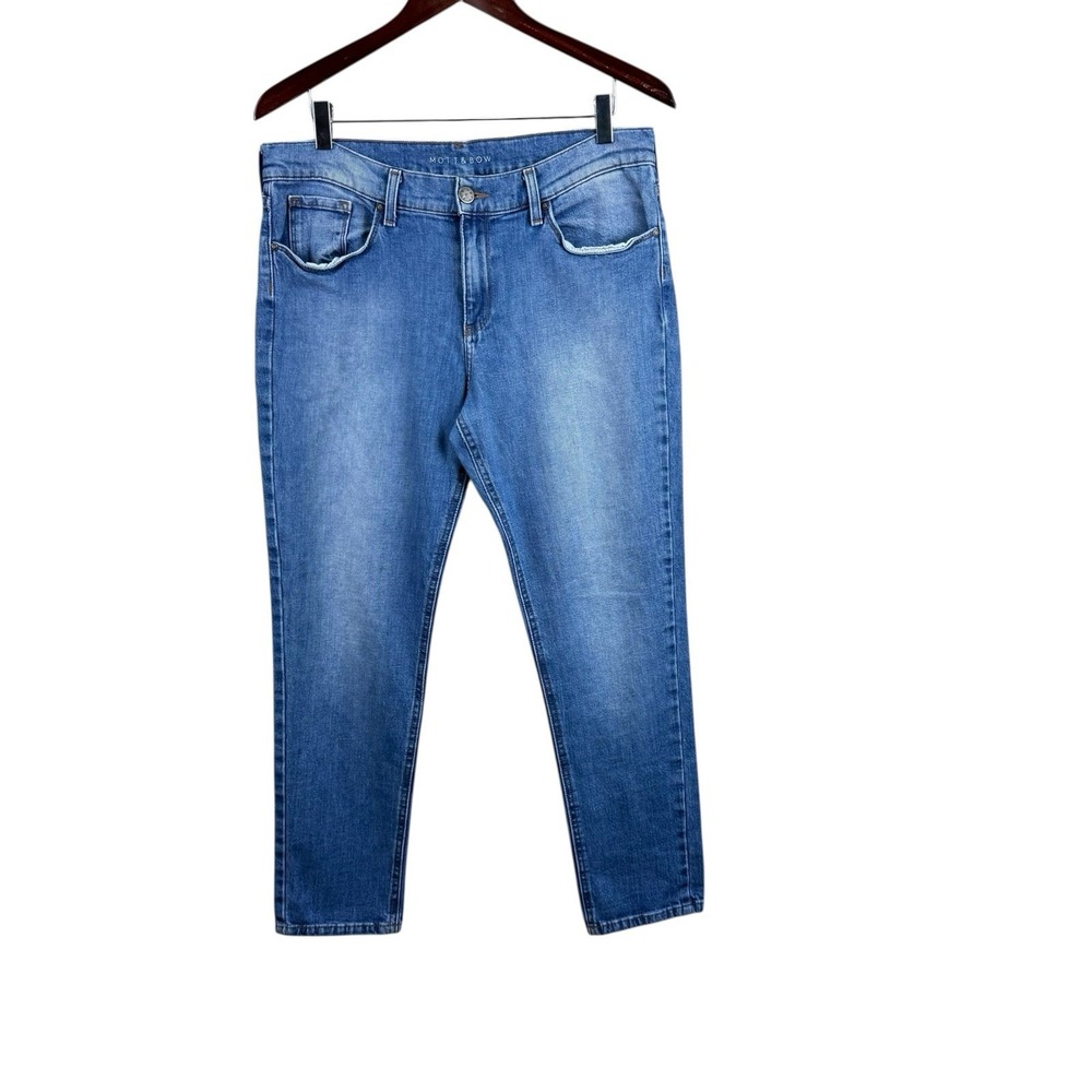 Mott & Bow Jeans Women 29 Denim Stretch Boyfriend Mid Rise Zip Fly Pockets